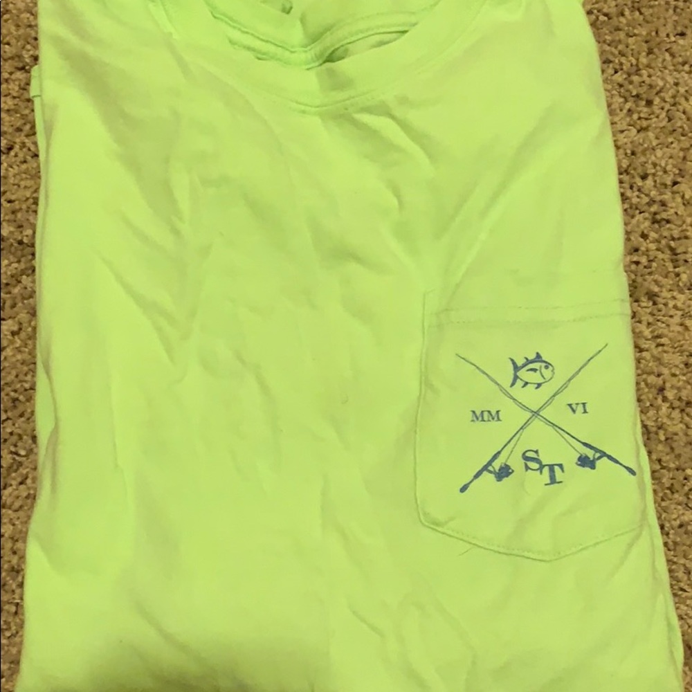 Neon green southern tide pocket tee